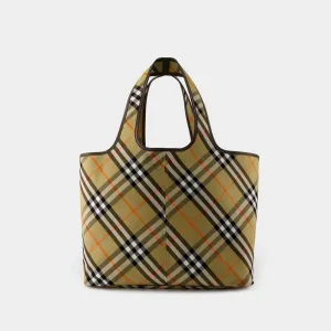 Women's Medium Check Tote Bag in Beige | 8093976