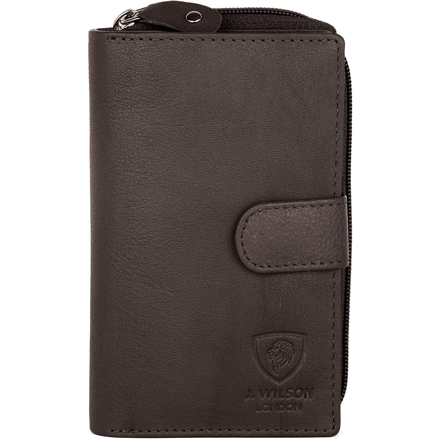 Womens RFID Safe Soft Leather Card Wallet with Zip pocket Gift Boxed
