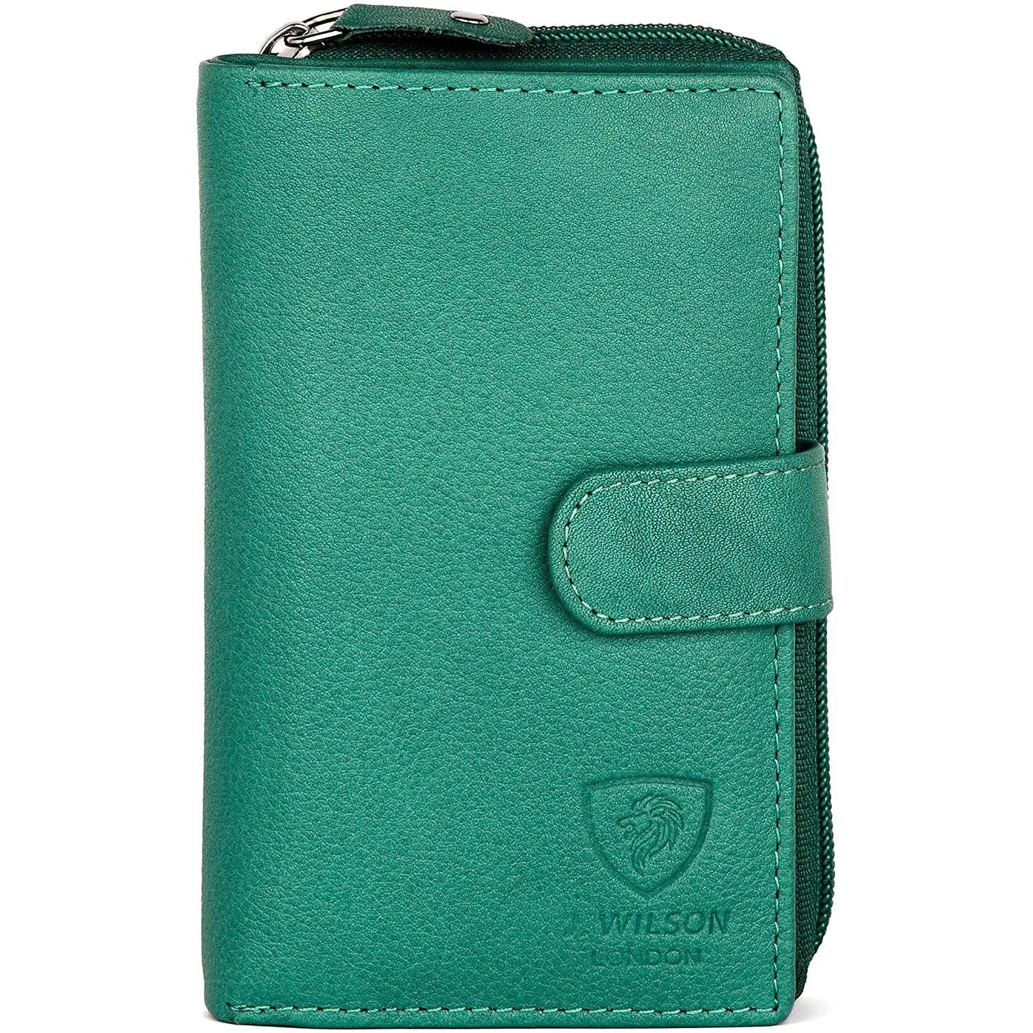 Womens RFID Safe Soft Leather Card Wallet with Zip pocket Gift Boxed