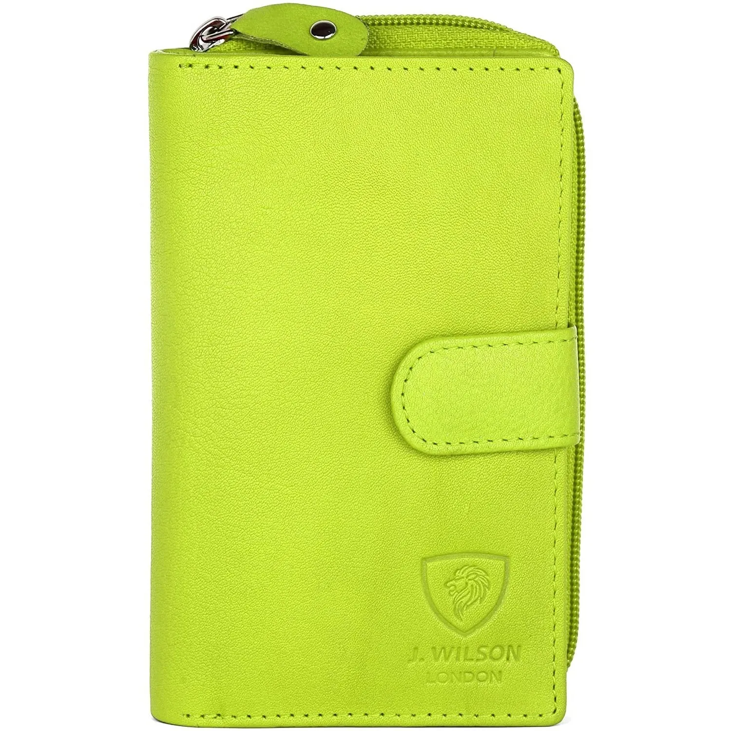 Womens RFID Safe Soft Leather Card Wallet with Zip pocket Gift Boxed