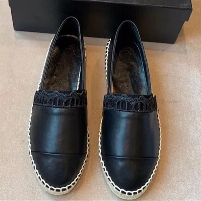 Women's Shoes New Fashion Genuine Leather Flat Shoes Classical Brand Designers Women Spring Autumn Espadrilles Loafers Shoes