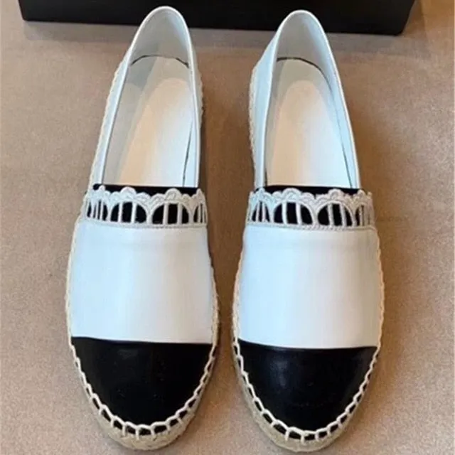 Women's Shoes New Fashion Genuine Leather Flat Shoes Classical Brand Designers Women Spring Autumn Espadrilles Loafers Shoes