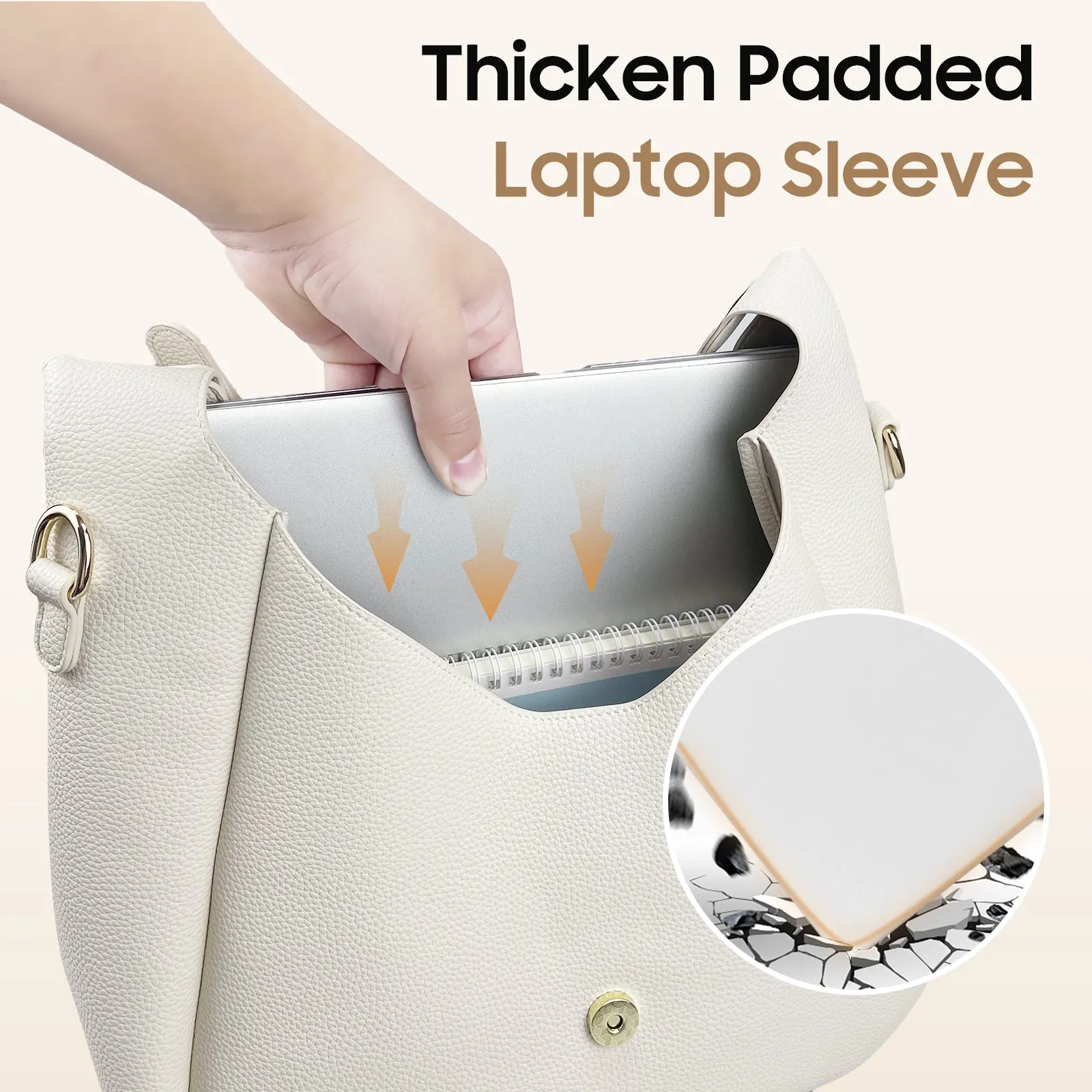 Women's Tote Handbags – Soft PU Leather Shoulder Tote Purses with Zipper for Stylish & Functional Everyday Use