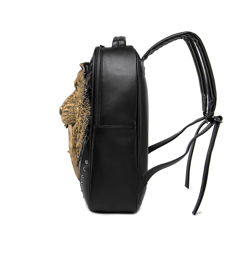 Woowooh 3D Embossed Sabre Tooth Tiger Punk Style Waterproof Backpack