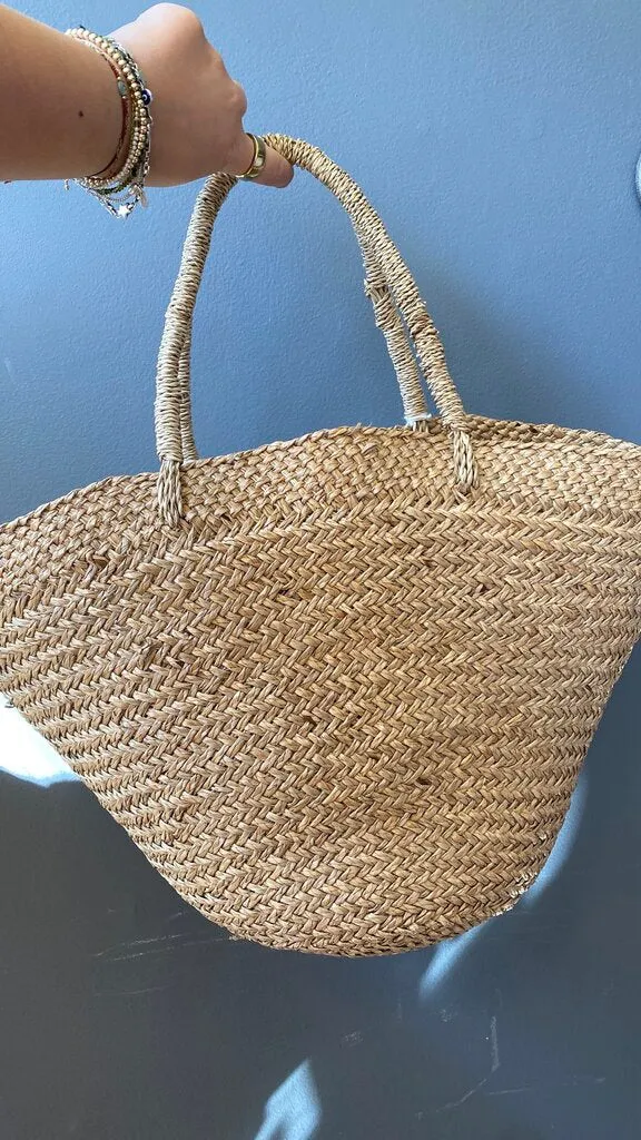 Woven Jute Basket Tote