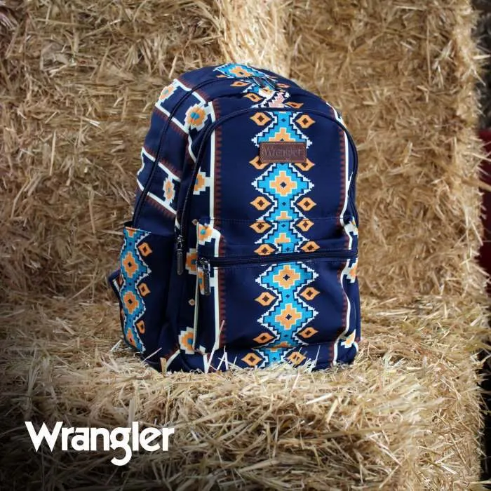 WRANGLER SOUTHWESTERN CANVAS BACKPACK - NAVY