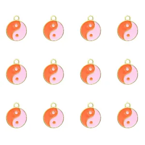 Ying Yang Enamel Charms | Size : 13mm | 10pcs