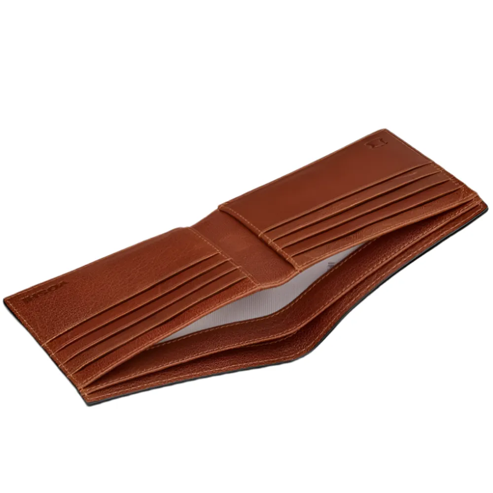 Yoshi Two Fold East West Brown Leather Wallet
