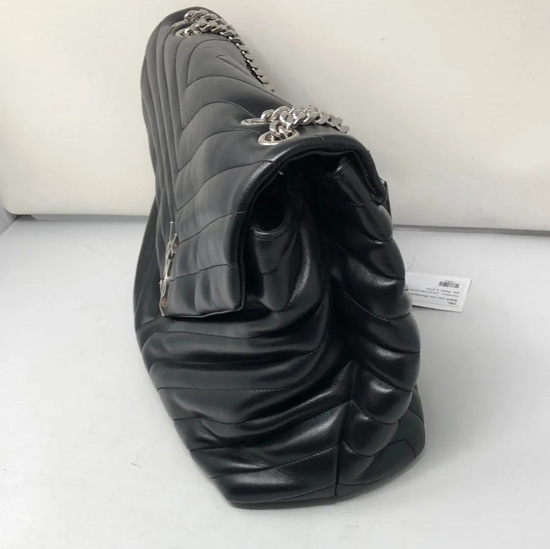 YSL Black Lou Lou Monogram Large Tote