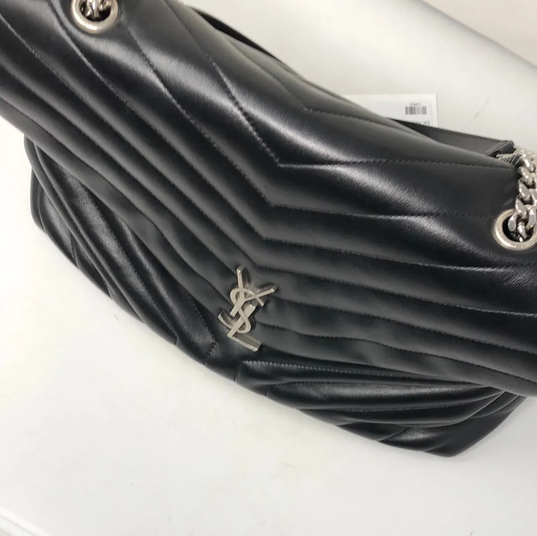 YSL Black Lou Lou Monogram Large Tote