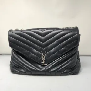 YSL Black Lou Lou Monogram Large Tote