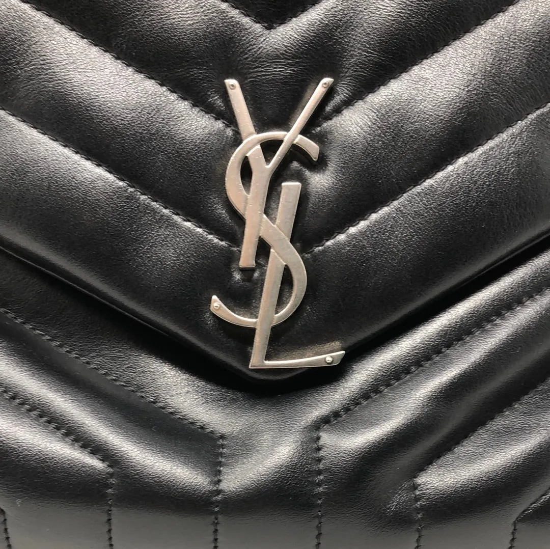YSL Black Lou Lou Monogram Large Tote