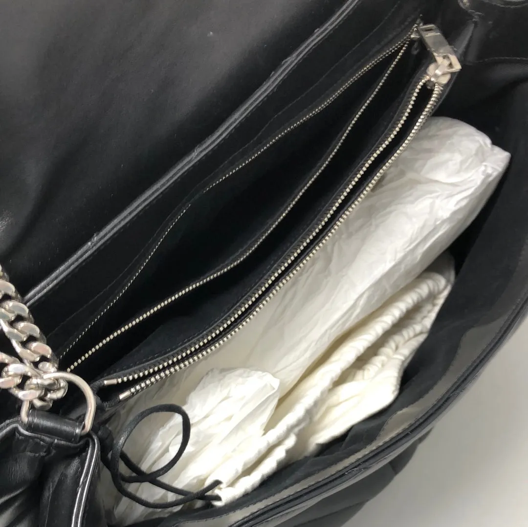 YSL Black Lou Lou Monogram Large Tote