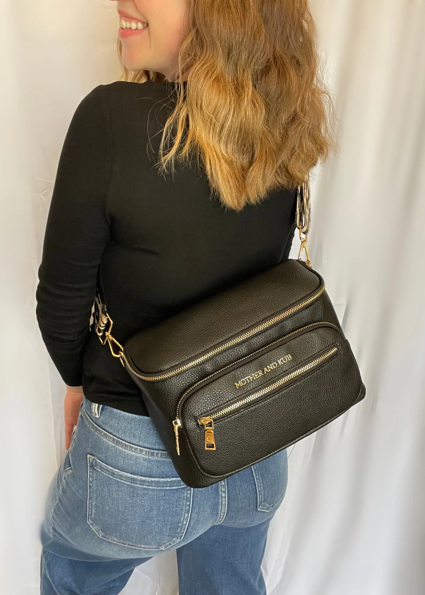 Zoey Crossbody Bag- Black   Strap
