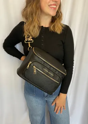Zoey Crossbody Bag- Black   Strap