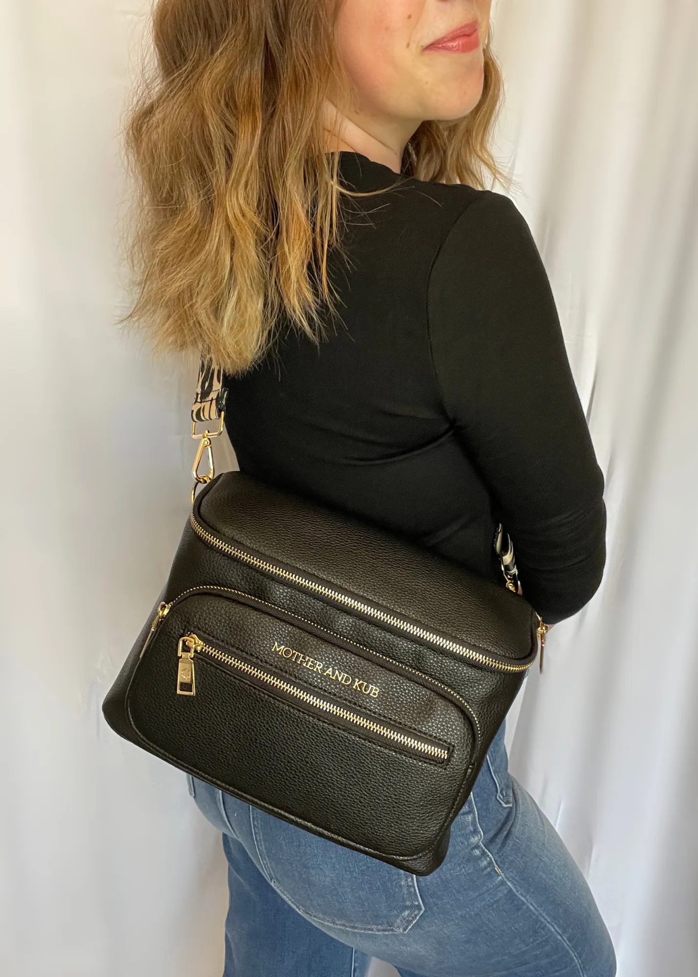Zoey Crossbody Bag- Black   Strap