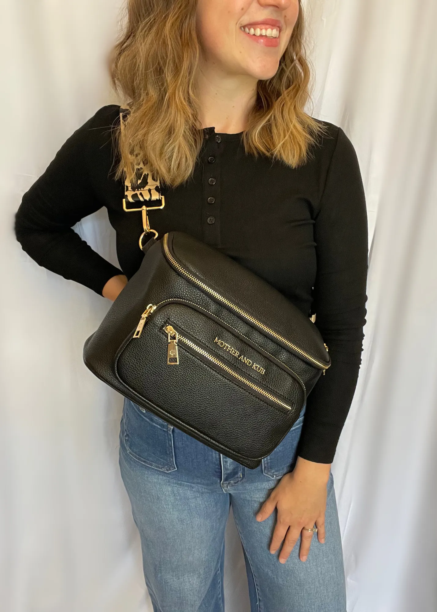 Zoey Crossbody Bag- Black   Strap
