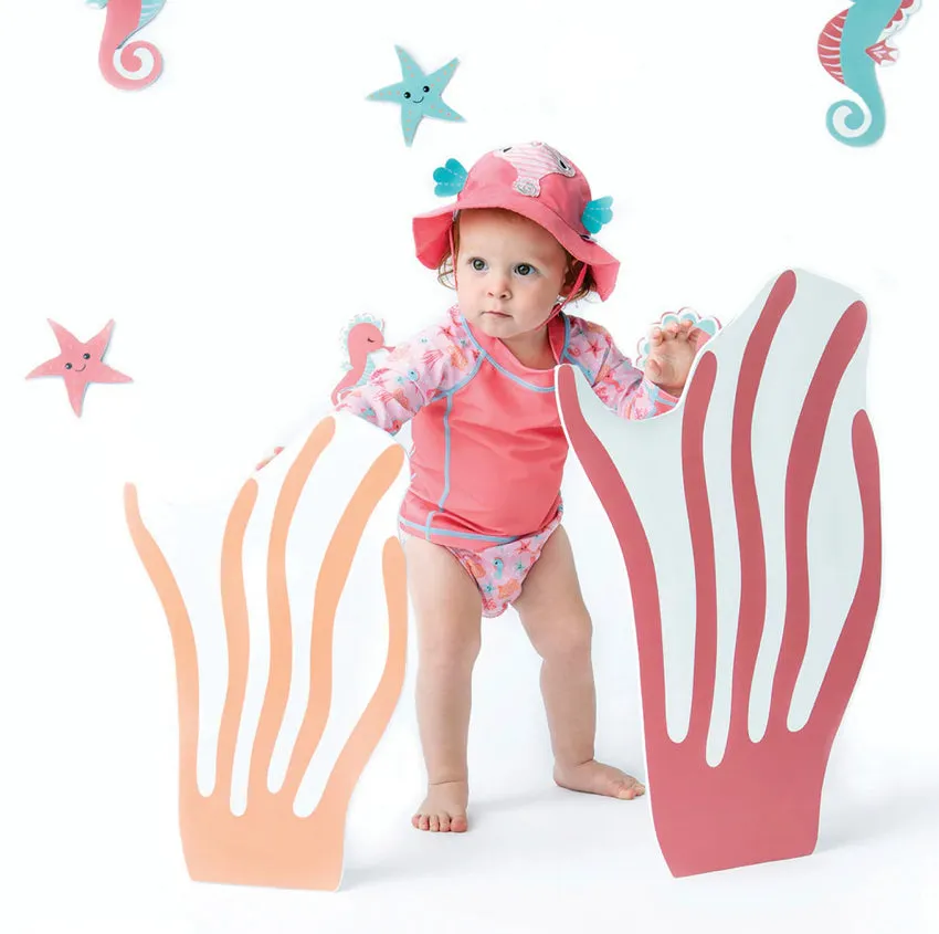 Zoocchini - Rashguard Top & Swim Diaper Set - Seahorse