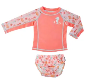 Zoocchini - Rashguard Top & Swim Diaper Set - Seahorse